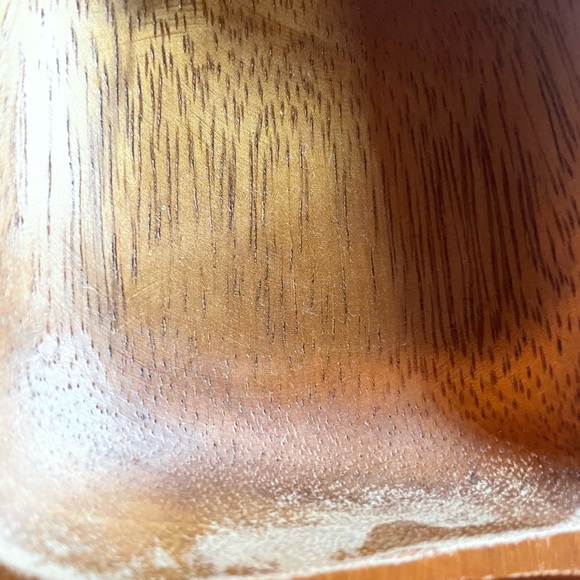 Vintage MCM handcrafted monkey-pod wood 3 section snack tray - Picture 4 of 9